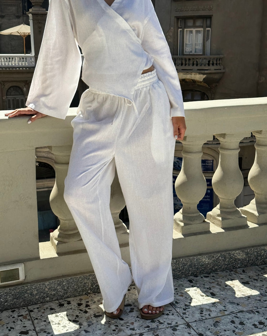 Era Wrap Blouse & Wide Leg Pants Set