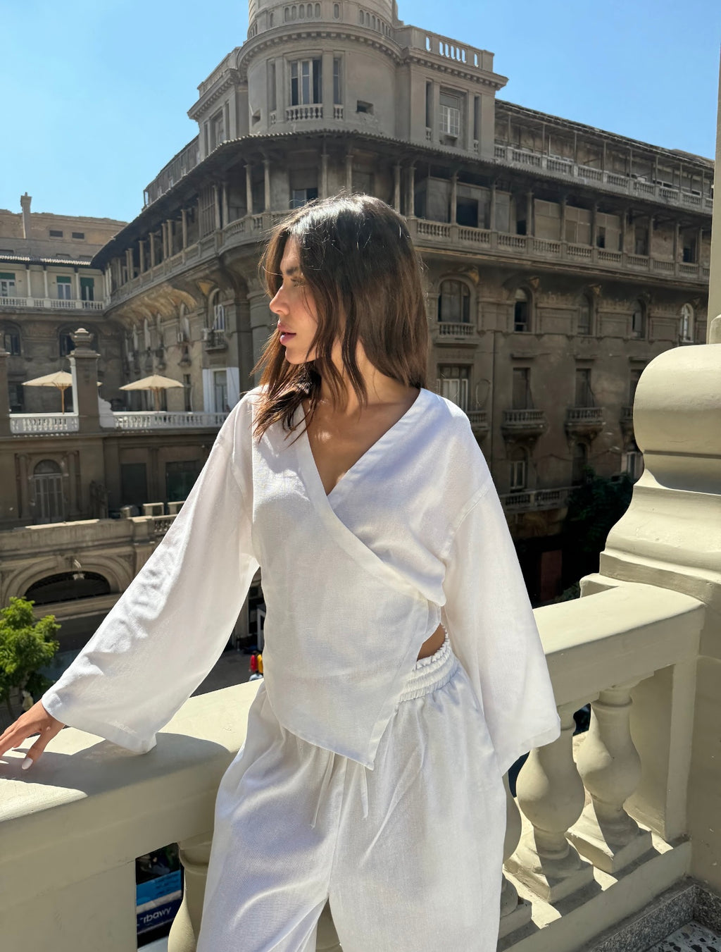 Era Wrap Blouse & Wide Leg Pants Set