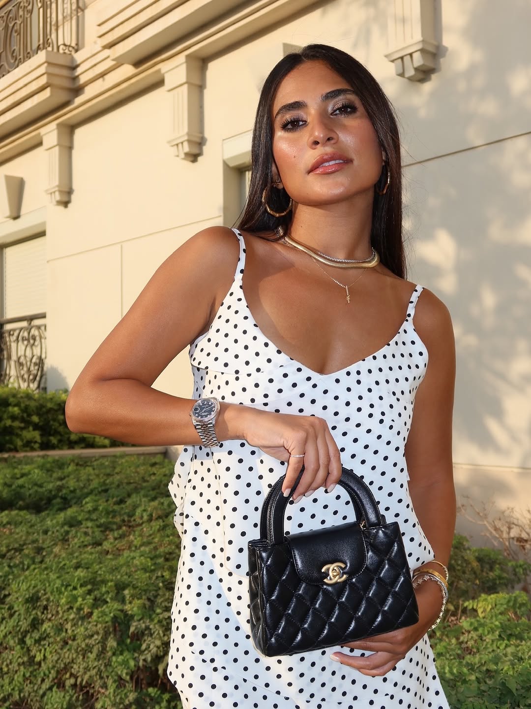 Era Maxi Dress - White Polka Dot