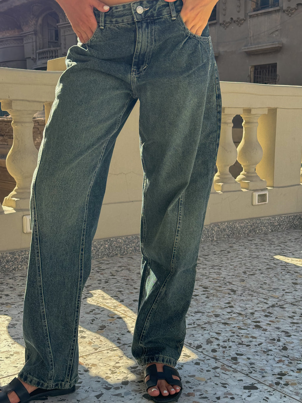 Era Wide Leg Jeans Light Copper Blue