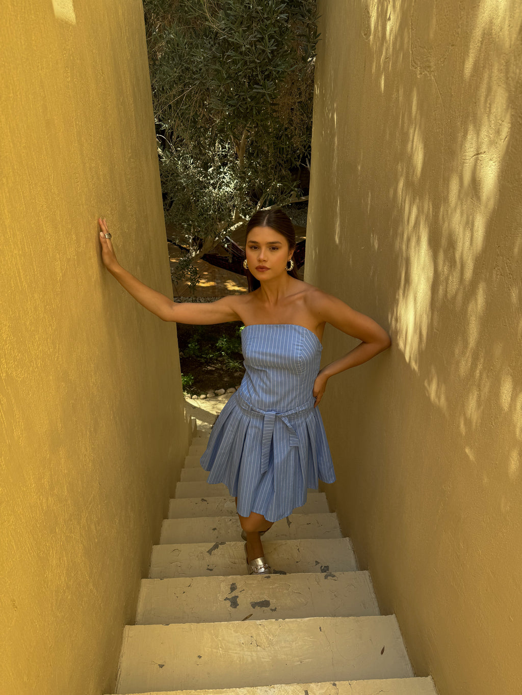 Era Strapless Mini Blue Dress