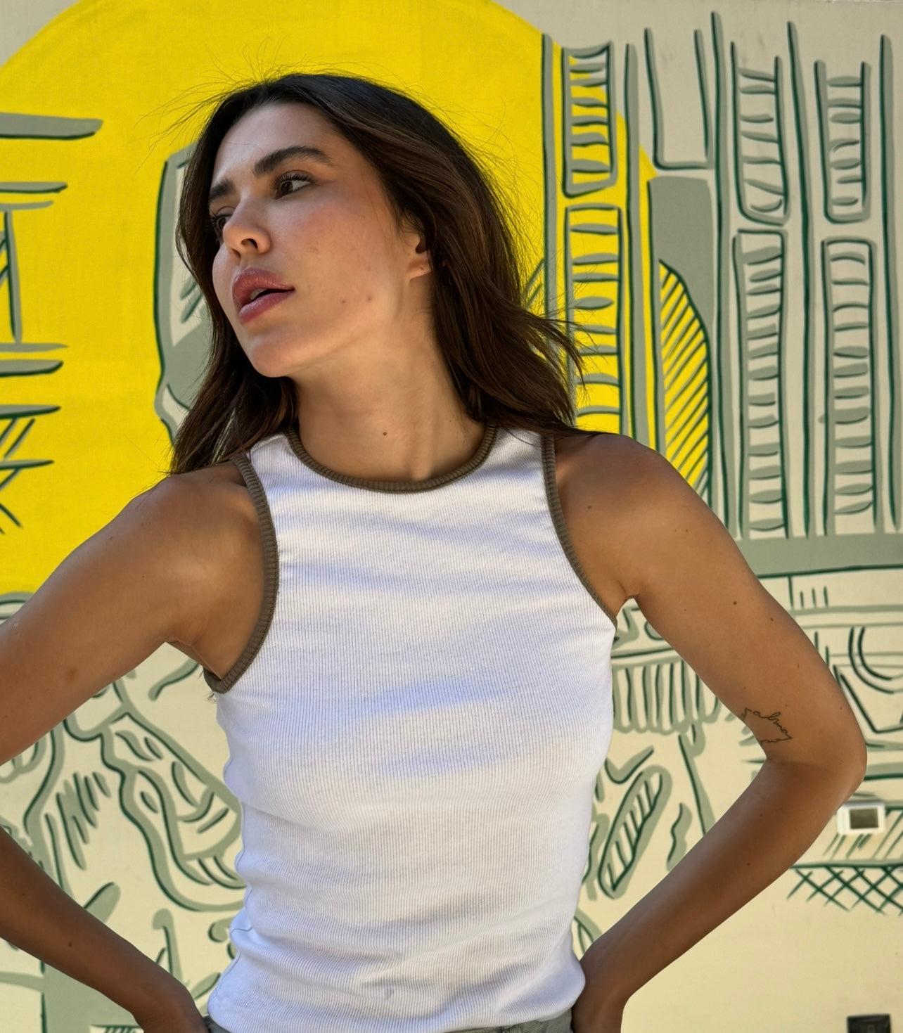 Era Ribbed Cotton Top-In White