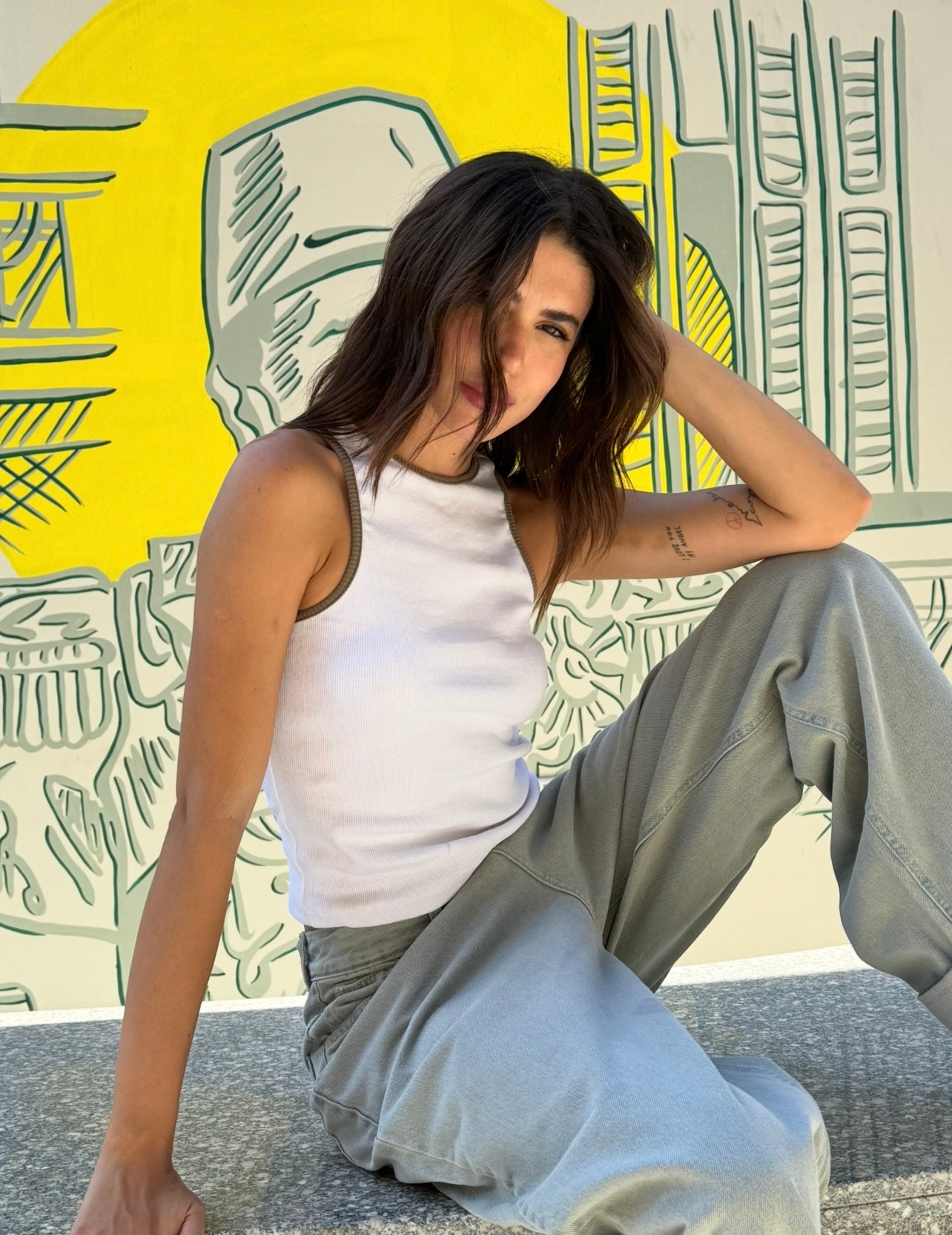 Era Ribbed Cotton Top-In White