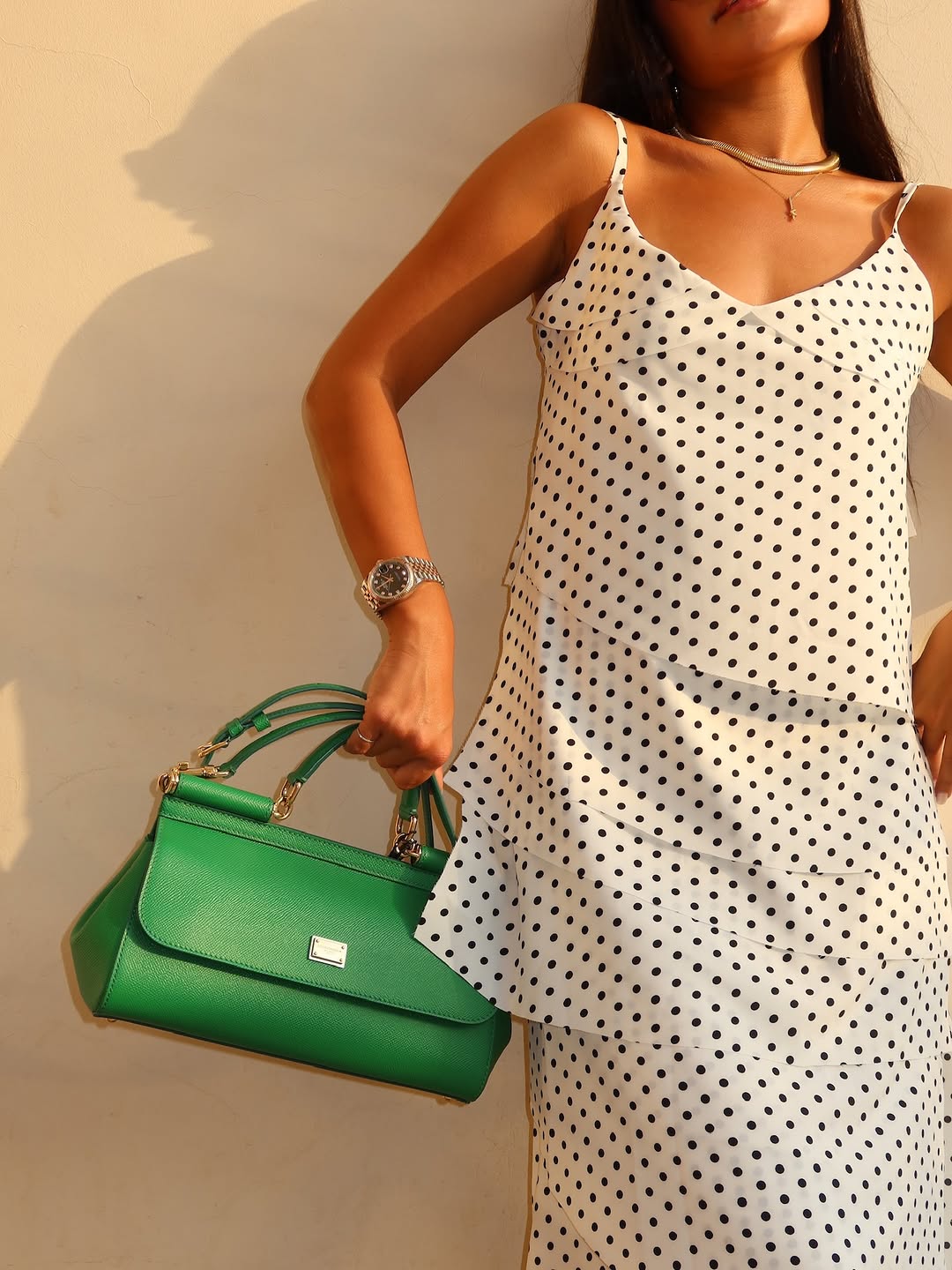 Era Maxi Dress - White Polka Dot