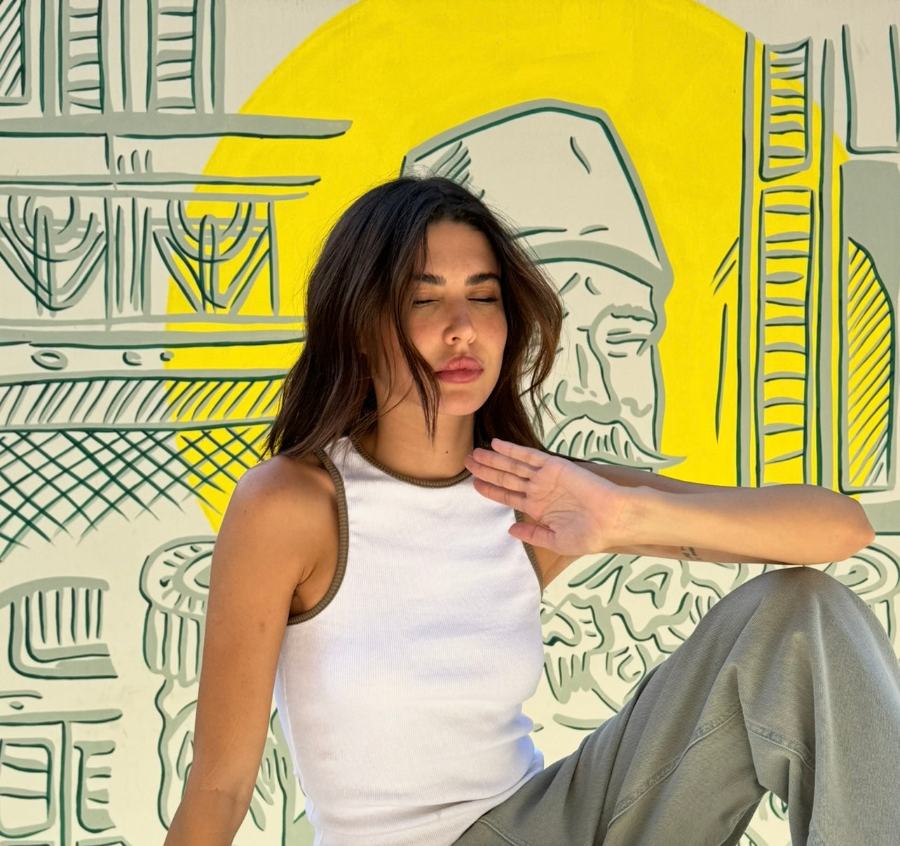 Era Ribbed Cotton Top-In White