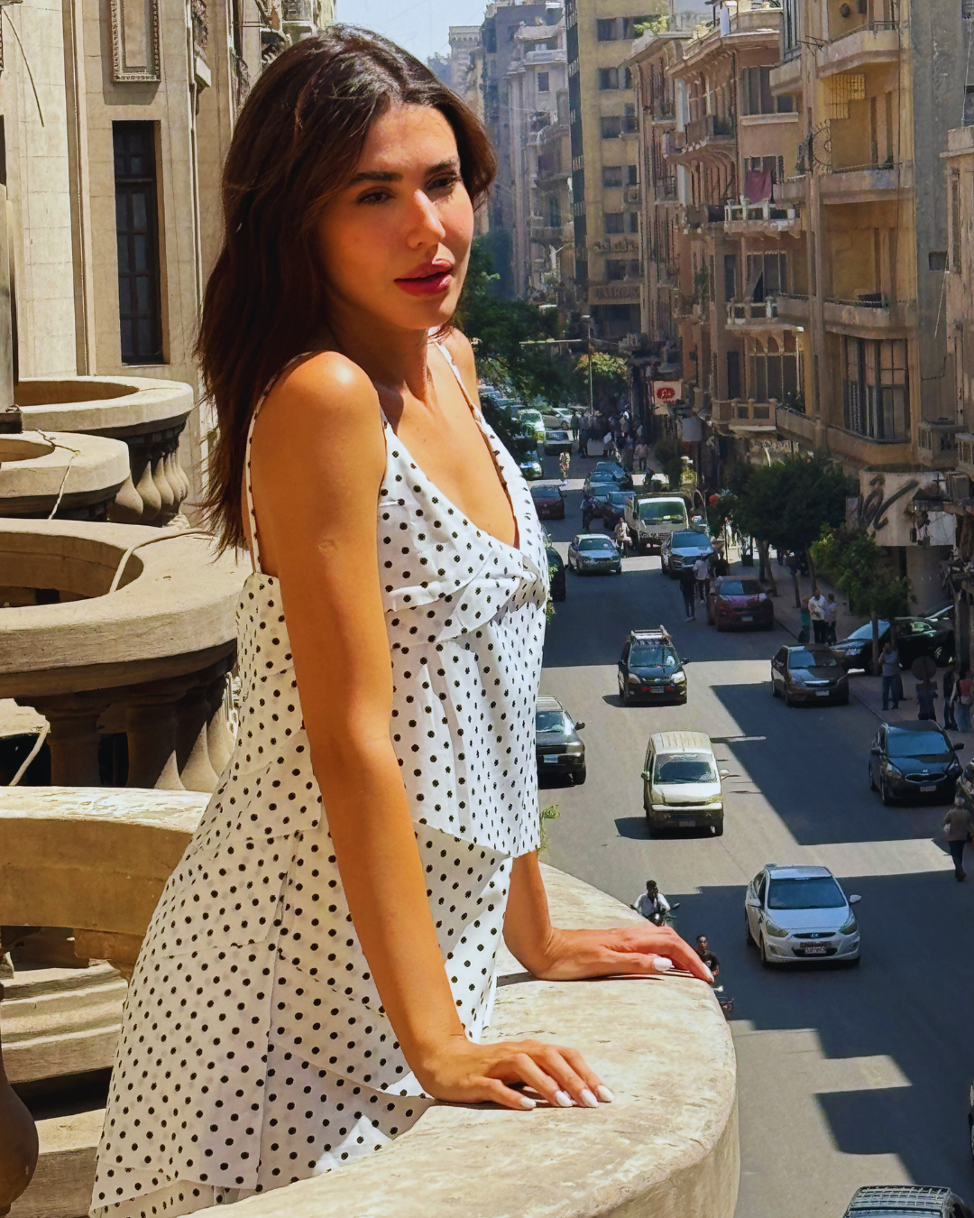 Era Maxi Dress - White Polka Dot