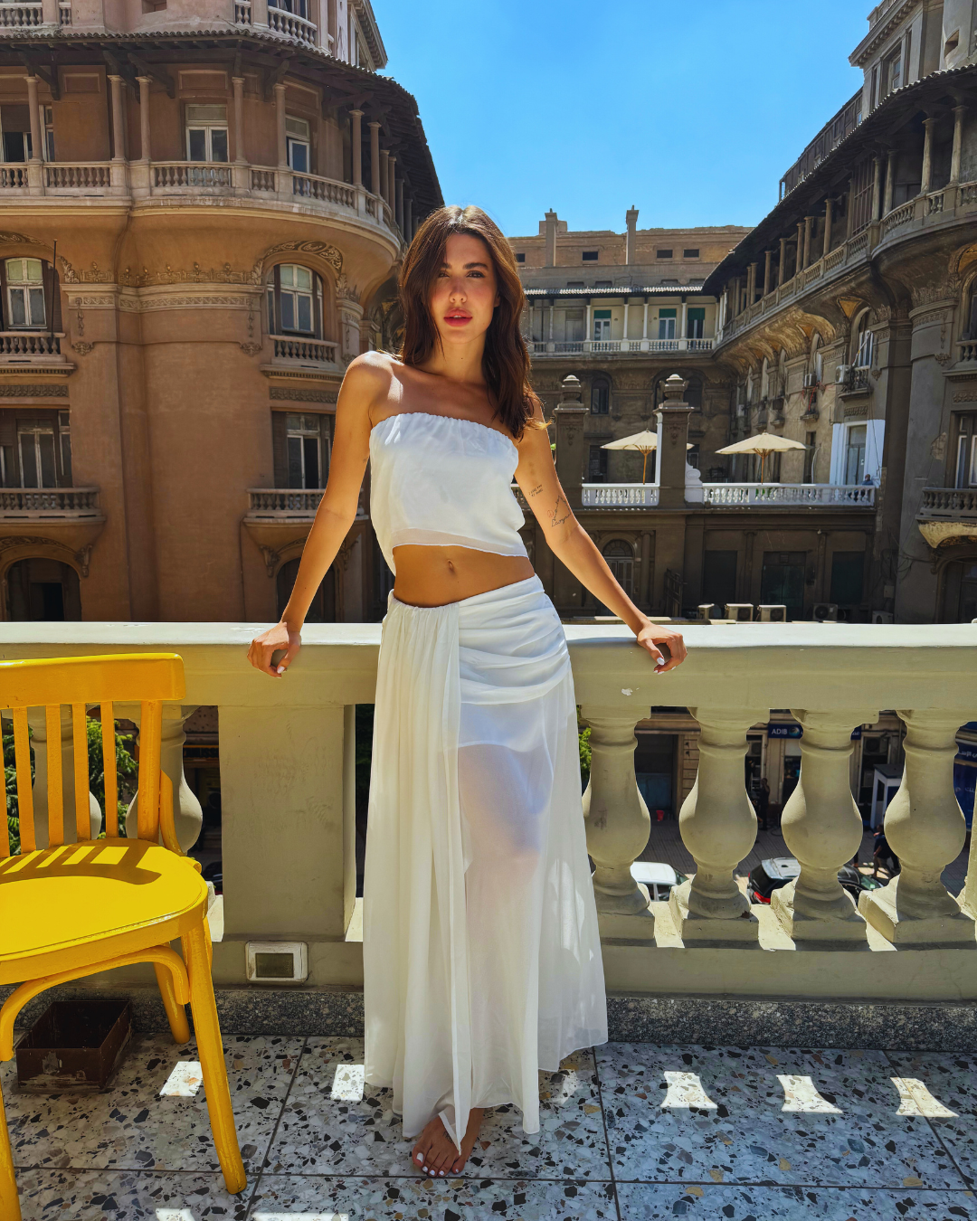 Era Strapless Crop Top and Maxi Skirt Set
