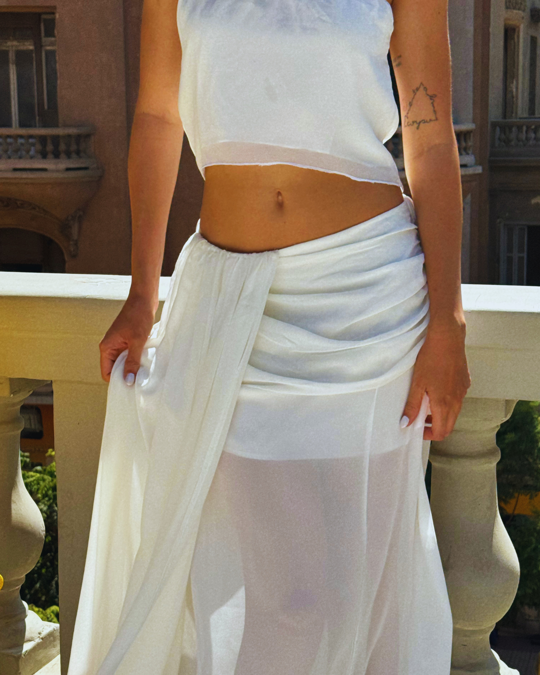 Era Strapless Crop Top and Maxi Skirt Set